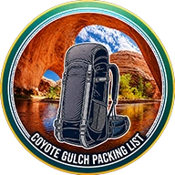 Coyote Gulch Packing List